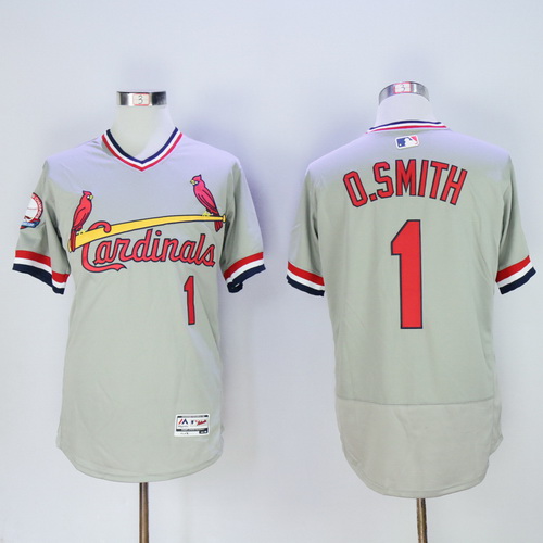 Men's St. Louis Cardinals #1 Ozzie Smith Retired Cream 2016 Flexbase Majestic Baseball Jersey Men's St. Louis Cardinals #1 Ozzie Smith Retired Cream 2016 Flexbase Majestic Baseball Jersey