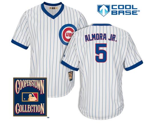 Men's Chicago Cubs #5 Albert Almora Jr. White Pullover 1968-69 Cooperstown  Collection Cool Base Jersey on sale,for Cheap,wholesale from China