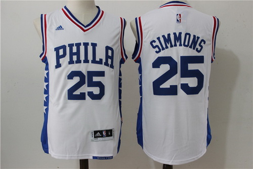 Male Philadelphia 76Ers 25 Ben Simmons Throwback Swingman Black
