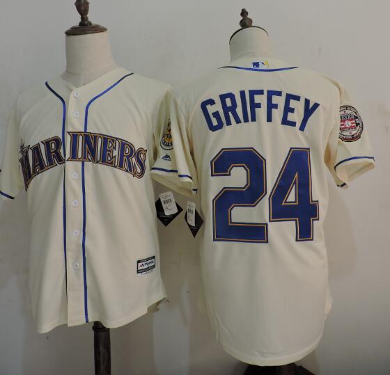 Men's Seattle Mariners #24 Ken Griffey Jr. Cream Cooperstown Collection  Cool Base Jersey w2016 Hall Of Fame Patch on sale,for Cheap,wholesale from  China