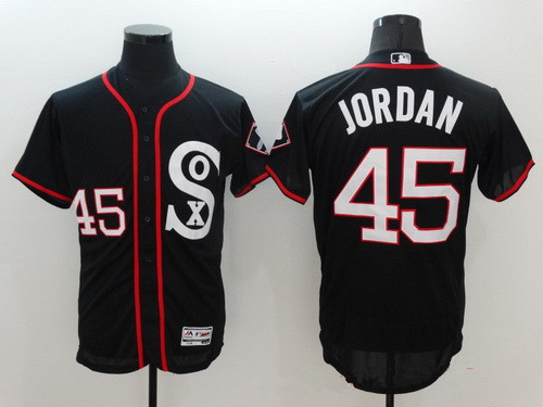 New!!! Chicago White Sox #45 Michael Jordan BLACK Baseball Jersey