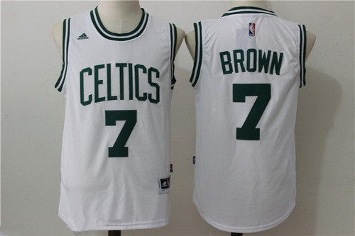 Men's Boston Celtics #7 Jaylen Brown White Stitched NBA adidas Revolution 30 Swingman Jersey