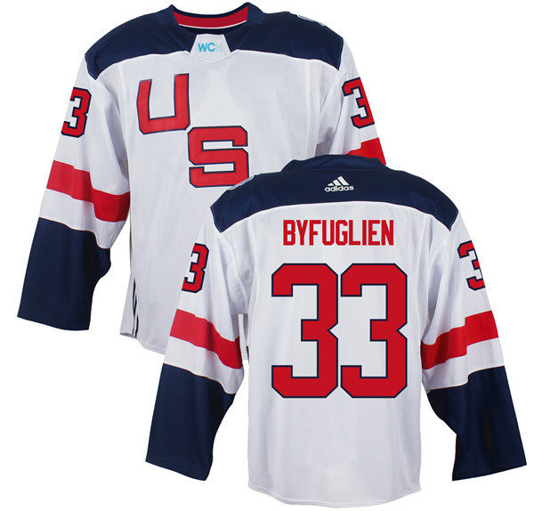 Men's Team USA 33 Dustin Byfuglien White 2016 World Cup of Hockey Game