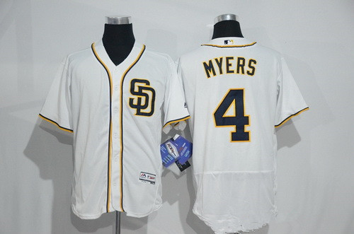 Men's San Diego Padres #4 Wil Myers White Home 2016 Flexbase Majestic  Baseball Jersey on sale,for Cheap,wholesale from China