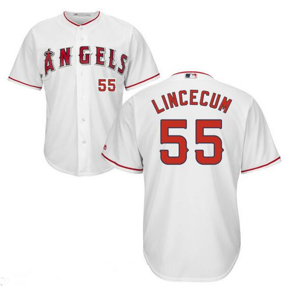 Men's Los Angeles Angels of Anaheim #55 Tim Lincecum Red 2016 Flex Base
