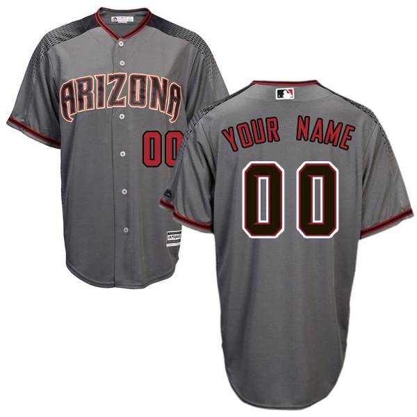 Mens Arizona Diamondbacks Gray With Brick Customized Majestic MLB Collection Jersey on sale,for