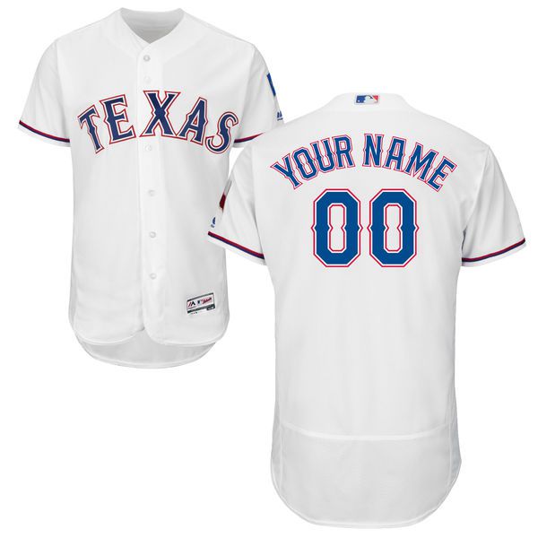 Mens Texas Rangers White Customized Flexbase Majestic MLB Collection