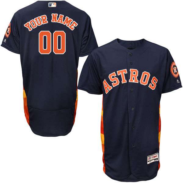 Mens Houston Astros Navy Blue Customized Flexbase Majestic MLB
