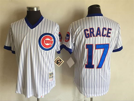 Men's Chicago Cubs #17 Mark Grace 1988 