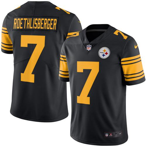 Youth Nike Steelers 7 Ben Roethlisberger Black Stitched