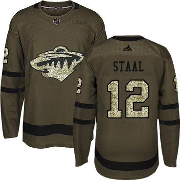 Adidas Wild #12 Eric Staal Green Salute to Service Stitched NHL Jersey