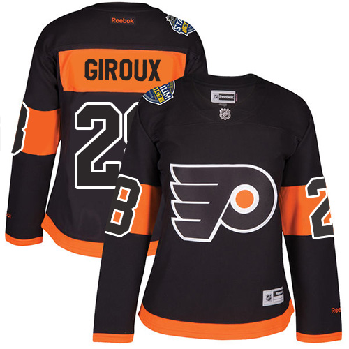 Flyers 28 Claude Giroux Black 2017 Stadium Series Women's Stitched NHL