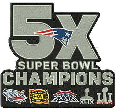 5x new england patriots jersey