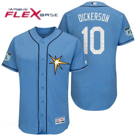 Men's Tampa Bay Rays #10 Corey Dickerson Light Blue 2017 Spring Training Stitched MLB Majestic Flex Base Jersey