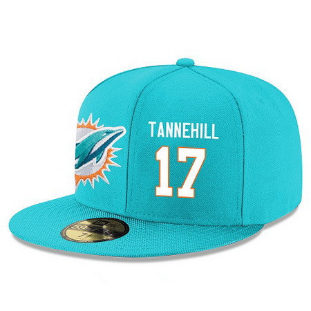 Miami Dolphins #17 Ryan Tannehill Snapback Cap NFL Player Aqua Green with White Number Stitched Hat