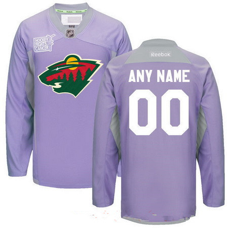 Men's Minnesota Wild Purple Pink Custom Adidas Hockey Fights