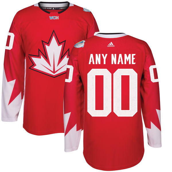 Men's Canada Hockey adidas Red World Cup of Hockey 2016 Premier Custom Jersey on sale,for Cheap