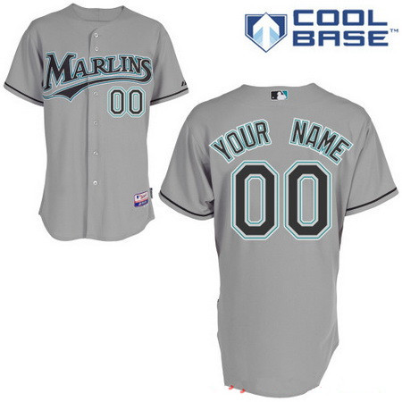 Men's Florida Marlins Black Alternate Majestic Old Cool Base Custom  Baseball Jersey on sale,for Cheap,wholesale from China