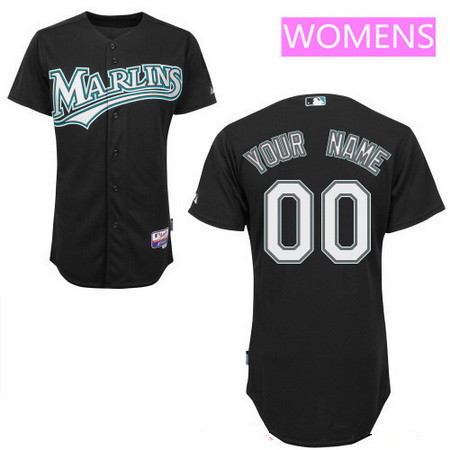 Men's Florida Marlins Black Alternate Majestic Old Cool Base Custom  Baseball Jersey on sale,for Cheap,wholesale from China