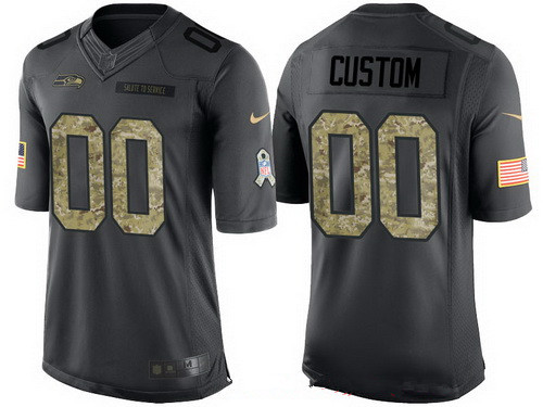 Men's Seattle Seahawks Custom Anthracite Camo 2016 Salute To Service Veterans Day NFL Nike Limited Jersey Men's Seattle Seahawks Custom Anthracite Camo 2016 Salute To Service Veterans Day NFL Nike Limited Jersey