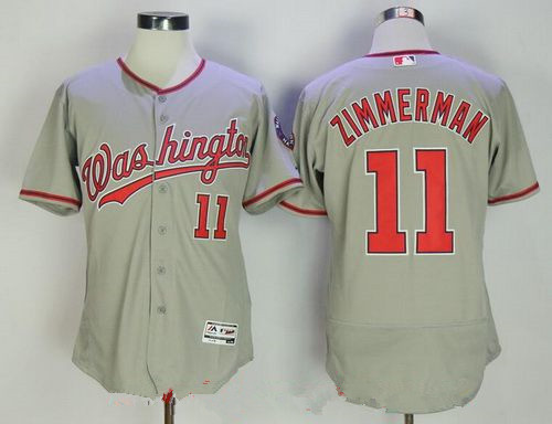 Men's Washington Nationals #11 Ryan Zimmerman Gray Road Stitched MLB  Majestic Flex Base Jersey on sale,for Cheap,wholesale from China