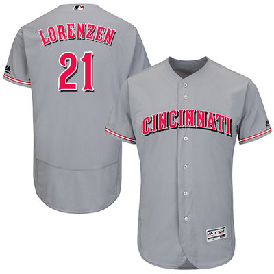 Men's Cincinnati Reds #21 Michael Lorenzen Grey Flexbase Authentic