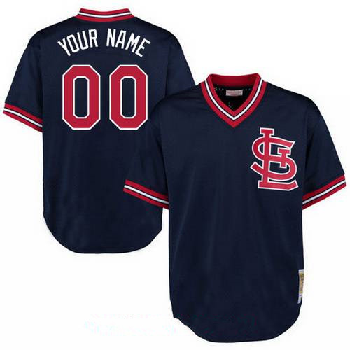 Men's St. Louis Cardinals Navy Blue Mesh Batting Practice Throwback