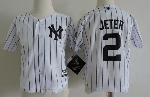 Nike Youth New York Yankees Derek Jeter #2 White Cool Base Home Jersey