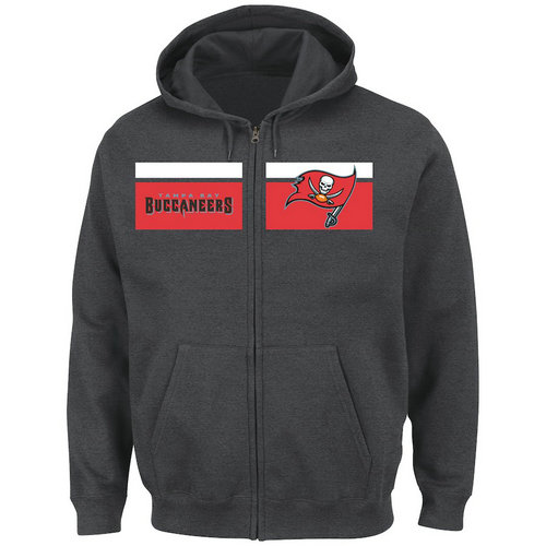 Tampa Bay Buccaneers Majestic Touchback Full-Zip Hoodie - Charcoal on sale,for Cheap,wholesale