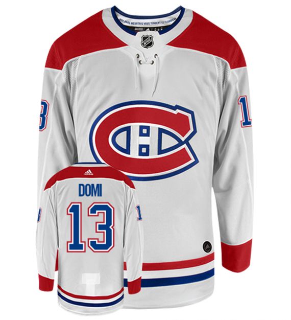 Men's Montreal Canadiens 13 Max Domi Adidas Authentic Home NHL Hockey