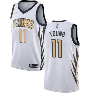 Nike Atlanta Hawks #11 Trae Young White 