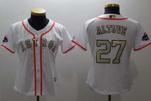 Houston Astros #2 Alex Bregman White 2017 World Series Champions Gold  Program Cool Base Women's Stitched Baseball Jersey on sale,for  Cheap,wholesale from China