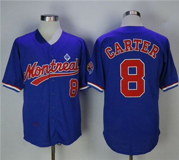 Mitchell And Ness BP Expos #8 Gary Carter Blue Throwback Stitched MLB Jersey  on sale,for Cheap,wholesale from China