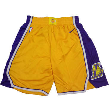 Los Angeles Lakers Yellow Nike NBA Shorts on sale,for Cheap,wholesale ...