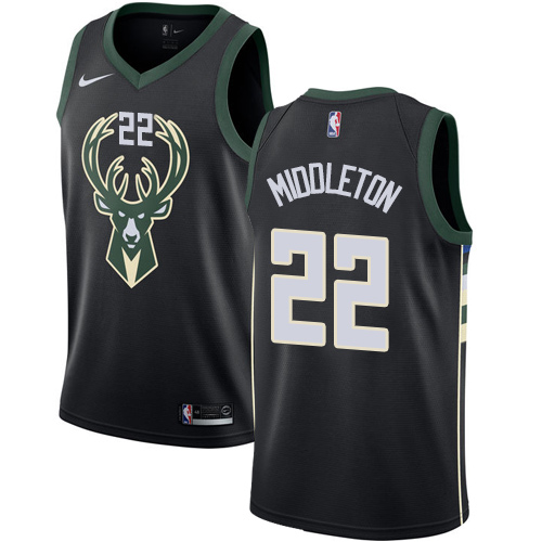 Nike Bucks #22 Khris Middleton Black NBA Swingman Statement Edition ...