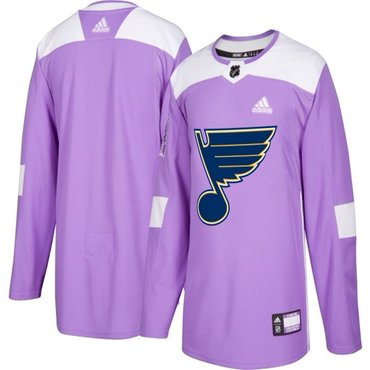 Men's St. Louis Blues adidas Black Hockey Fights Cancer Custom Practice Jersey