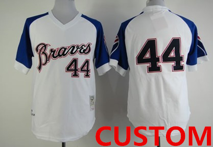 Custom Atlanta Braves 1974 White Throwback Jersey on sale,for  Cheap,wholesale from China