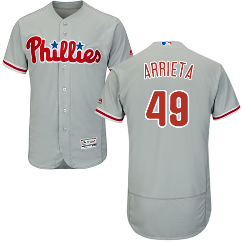 Philadelphia Phillies #49 Jake Arrieta Grey Flexbase ...