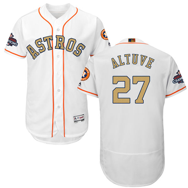 Women's Houston Astros Jose Altuve Majestic White 2018 Gold Program Cool  Base Player Jersey