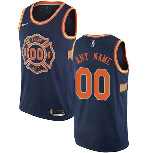 Men's Nike New York Knicks Customized Swingman Navy Blue NBA City