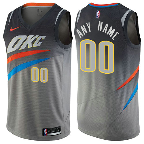 Men's Nike Oklahoma City Thunder Customized Swingman Gray NBA City