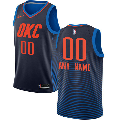 Men's Nike Oklahoma City Thunder Navy Authentic Stitched NBA Custom