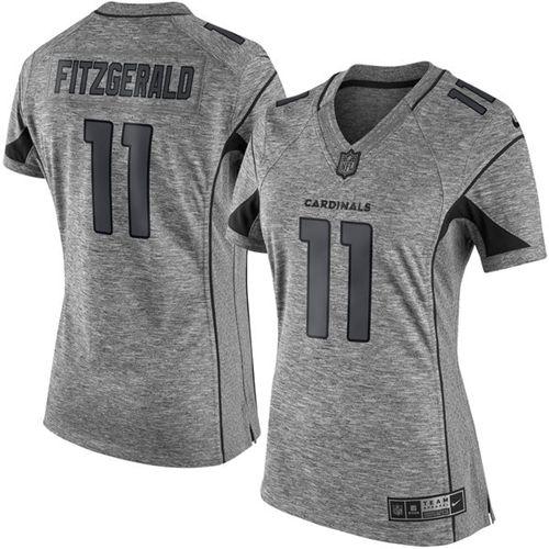 Nike Arizona Cardinals #11 Larry Fitzgerald Gray Women's Stitched NFL Limited Gridiron Gray 