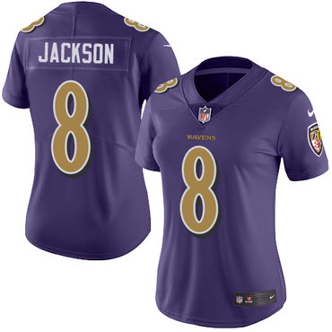 تلفزيون الجديد Nike Ravens #8 Lamar Jackson White Pink Women's Stitched NFL Limited Rush Fashion Jersey بطه بطه بطه بطه
