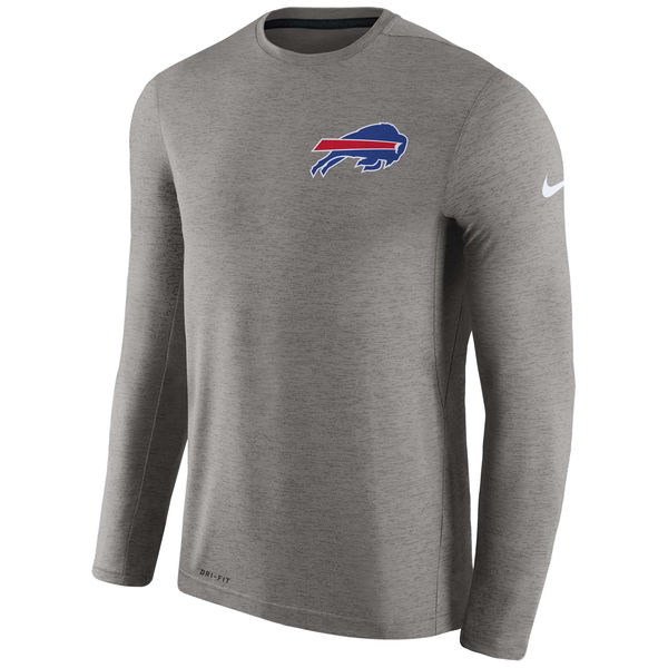 Men's Buffalo Bills Nike Charcoal Coaches Long Sleeve Performance T-Shirt