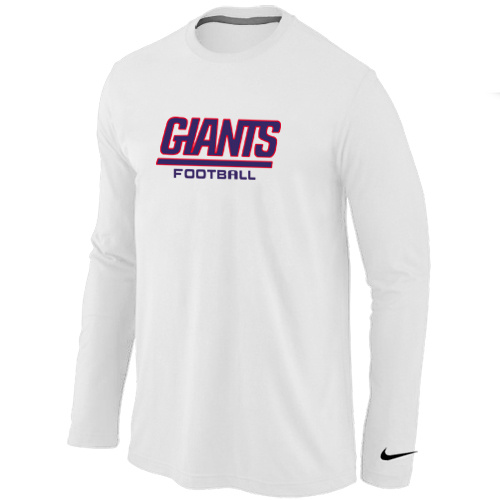 صينية خبز Nike New York Giants Authentic font Long Sleeve T-Shirt White on ... صينية خبز