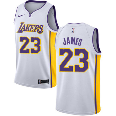Women's Nike Los Angeles Lakers #23 LeBron James White NBA ...