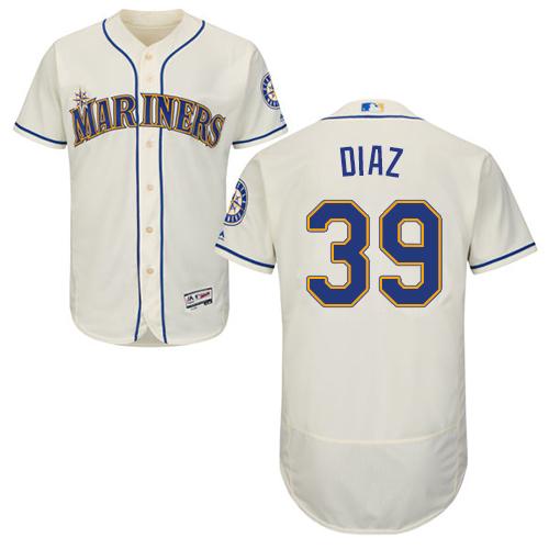 Seattle Mariners 39 Edwin Diaz Grey Flexbase Authentic Collection Stitched Baseball Jersey on