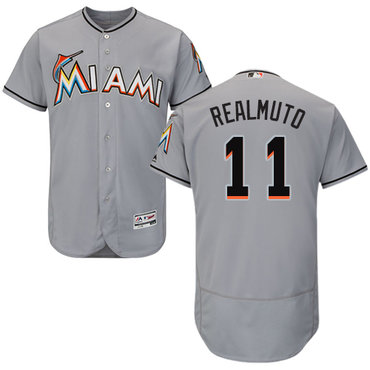 ايس فانيلا لاتيه Miami marlins #11 JT Realmuto Black Flexbase Authentic Collection Stitched Baseball Jersey نوكس
