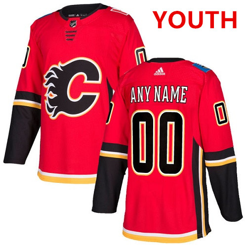 Women's Adidas Calgary Flames Customized Authentic Red Home NHL Jersey